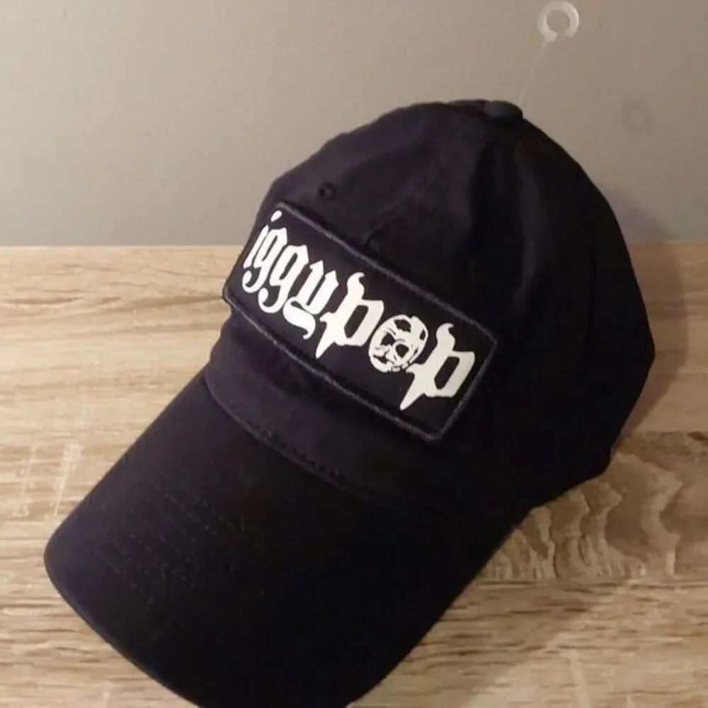 New IGGYPOP Bio-Domes Men's Puffy Patch Logo Baseball Cap‎ Fitted Black